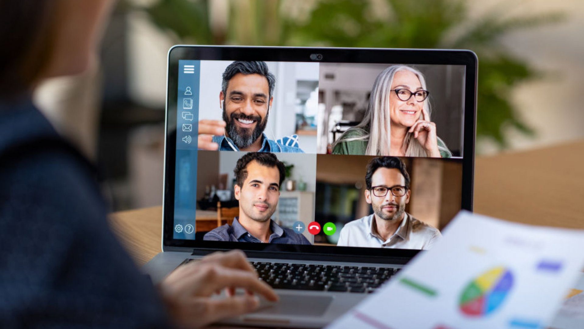 A global team meeting on a virtual conference call